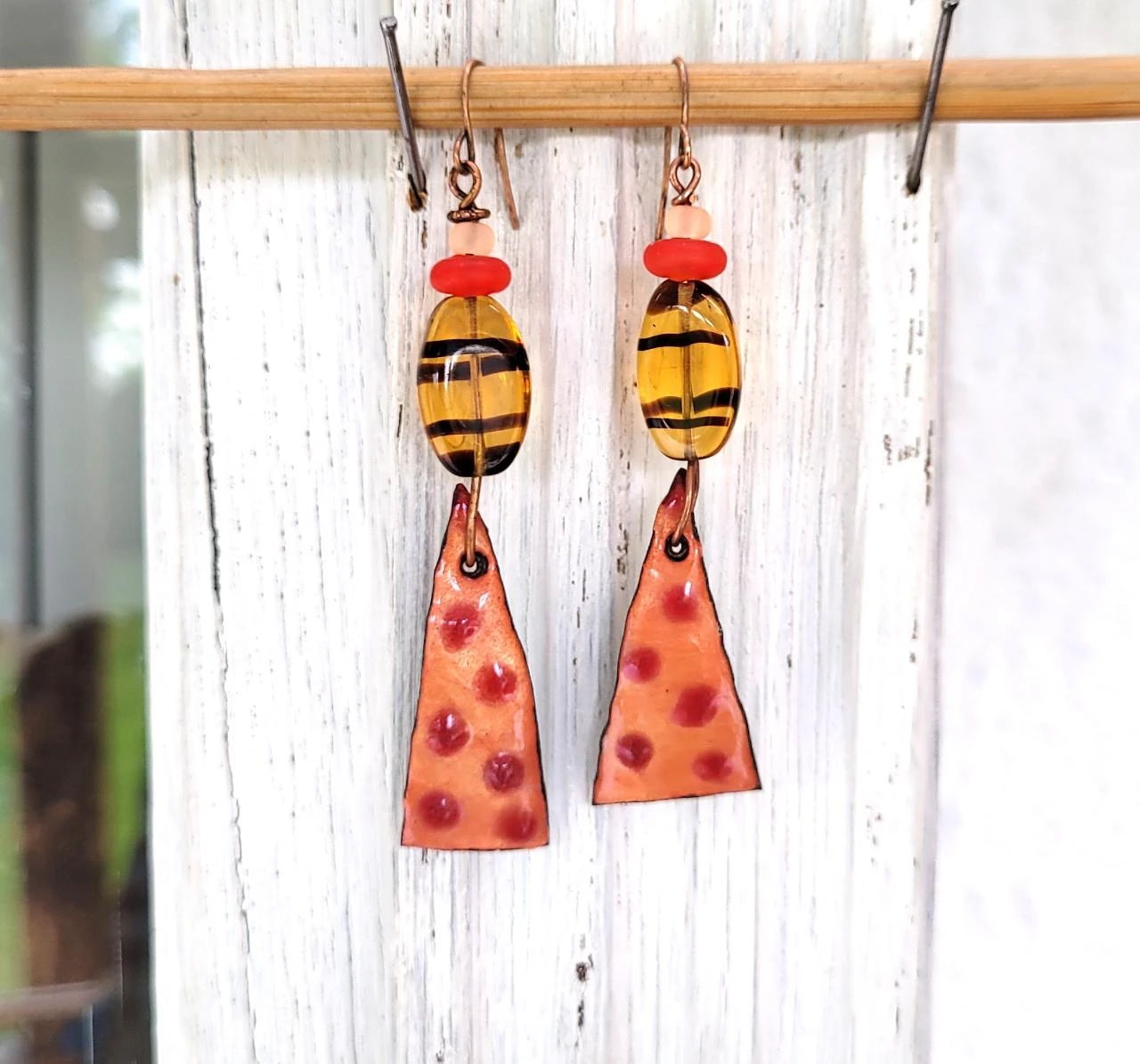 Splendid retro enamel charms for these baroque style earrings.. – photo 7
